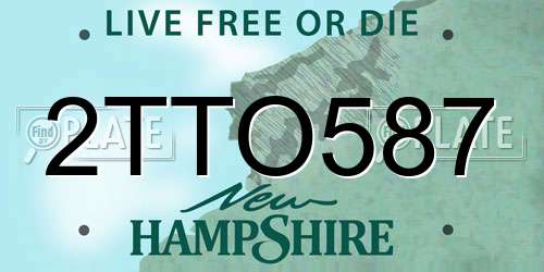 2TTO587 New Hampshire License Plate