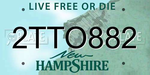 2TTO882 New Hampshire License Plate