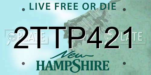 2TTP421 New Hampshire License Plate