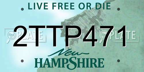2TTP471 New Hampshire License Plate