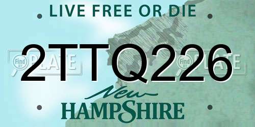2TTQ226 New Hampshire License Plate