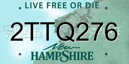 2TTQ276 New Hampshire License Plate