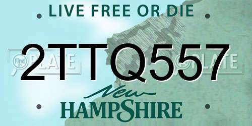 2TTQ557 New Hampshire License Plate