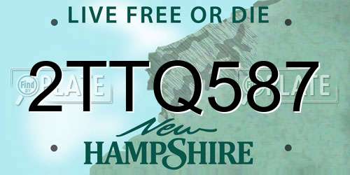 2TTQ587 New Hampshire License Plate