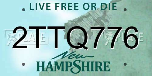 2TTQ776 New Hampshire License Plate