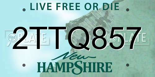 2TTQ857 New Hampshire License Plate