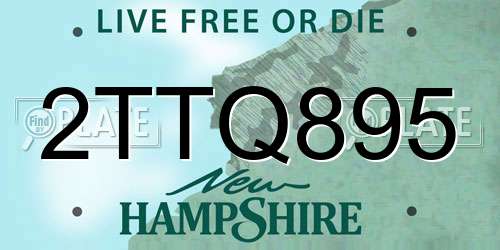 2TTQ895 New Hampshire License Plate