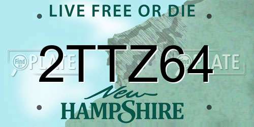 2TTZ64 New Hampshire License Plate