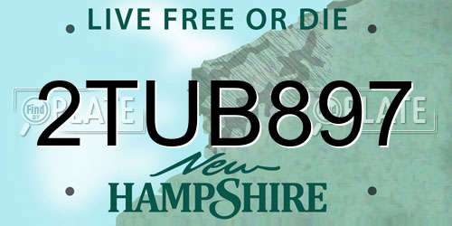 2TUB897 New Hampshire License Plate