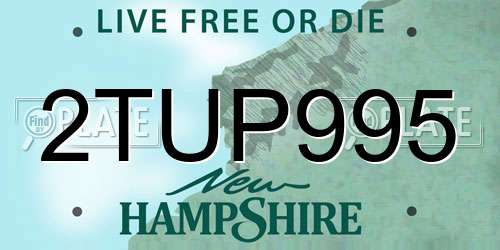 2TUP995 New Hampshire License Plate