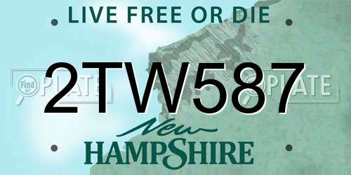 2TW587 New Hampshire License Plate