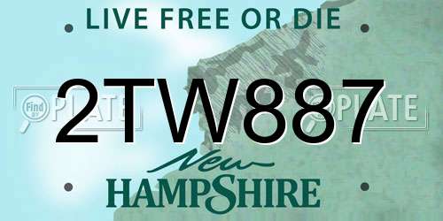 2TW887 New Hampshire License Plate