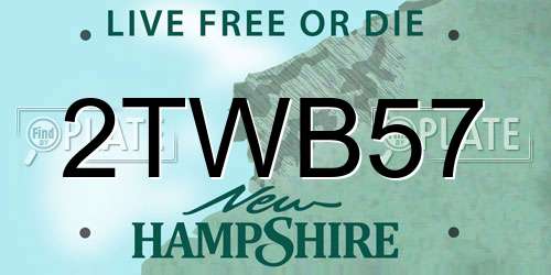 2TWB57 New Hampshire License Plate