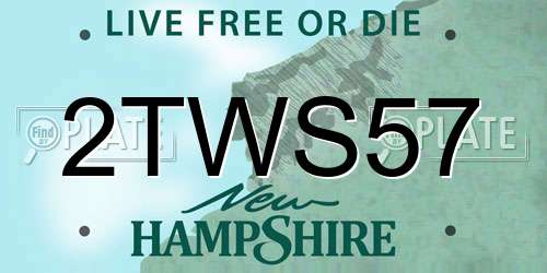 2TWS57 New Hampshire License Plate
