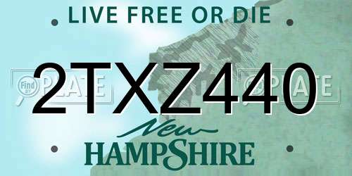 2TXZ440 New Hampshire License Plate