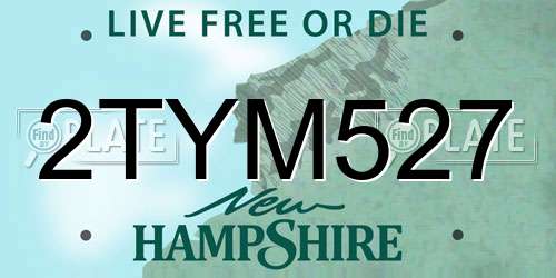 2TYM527 New Hampshire License Plate