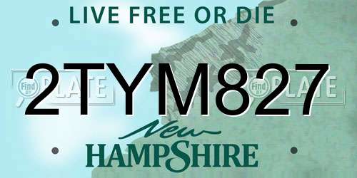 2TYM827 New Hampshire License Plate