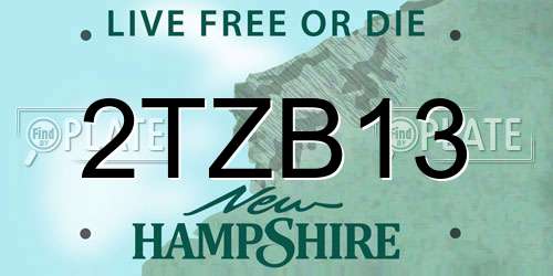 2TZB13 New Hampshire License Plate