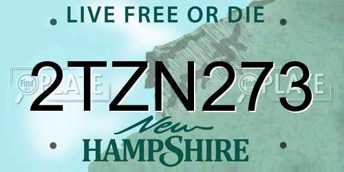 2TZN273 New Hampshire License Plate