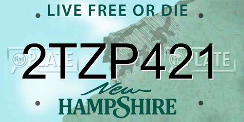 2TZP421 New Hampshire License Plate