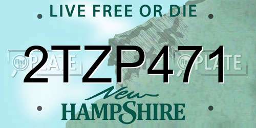 2TZP471 New Hampshire License Plate