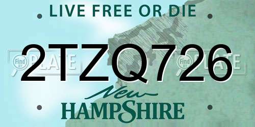 2TZQ726 New Hampshire License Plate