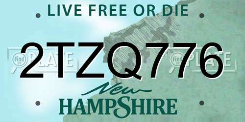 2TZQ776 New Hampshire License Plate