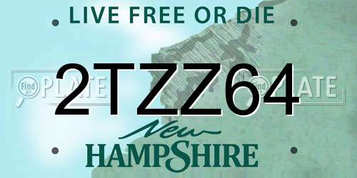 2TZZ64 New Hampshire License Plate