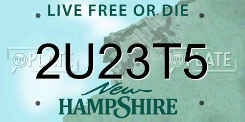 2U23T5 New Hampshire License Plate