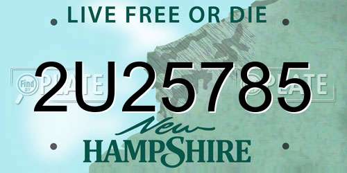 2U25785 New Hampshire License Plate