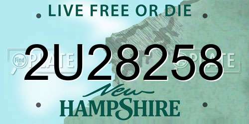 2U28258 New Hampshire License Plate