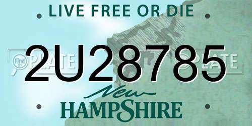 2U28785 New Hampshire License Plate