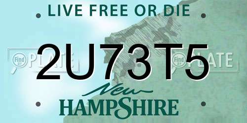 2U73T5 New Hampshire License Plate