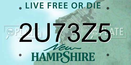 2U73Z5 New Hampshire License Plate