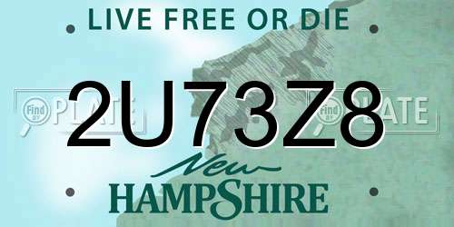 2U73Z8 New Hampshire License Plate