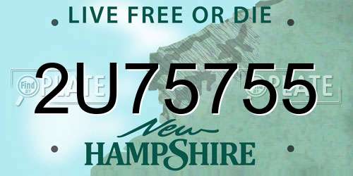 2U75755 New Hampshire License Plate