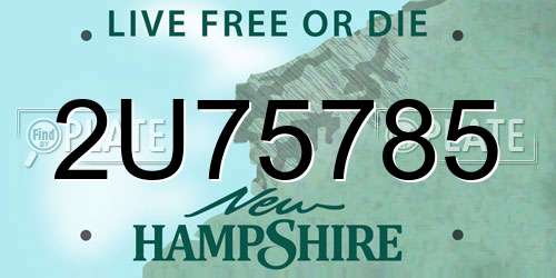 2U75785 New Hampshire License Plate