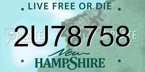 2U78758 New Hampshire License Plate