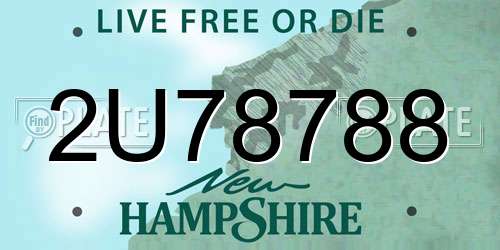 2U78788 New Hampshire License Plate