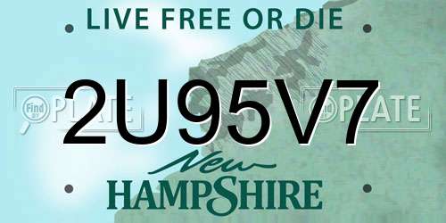 2U95V7 New Hampshire License Plate