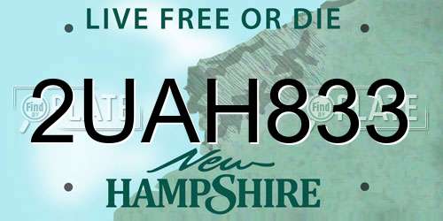 2UAH833 New Hampshire License Plate