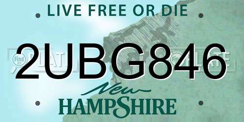2UBG846 New Hampshire License Plate