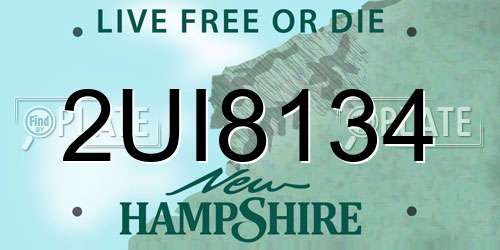 2UI8134 New Hampshire License Plate