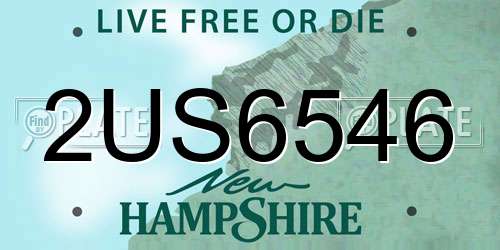 2US6546 New Hampshire License Plate