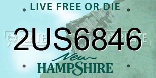 2US6846 New Hampshire License Plate