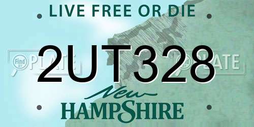 2UT328 New Hampshire License Plate
