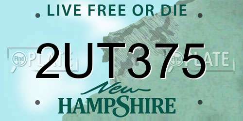 2UT375 New Hampshire License Plate