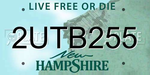 2UTB255 New Hampshire License Plate