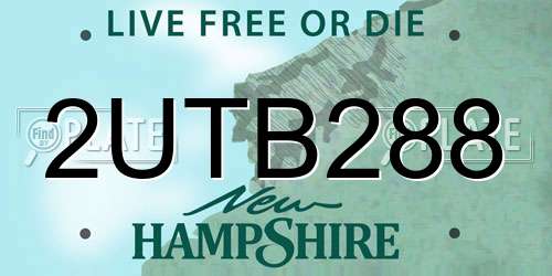2UTB288 New Hampshire License Plate