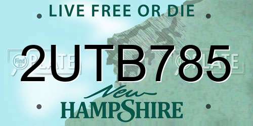 2UTB785 New Hampshire License Plate